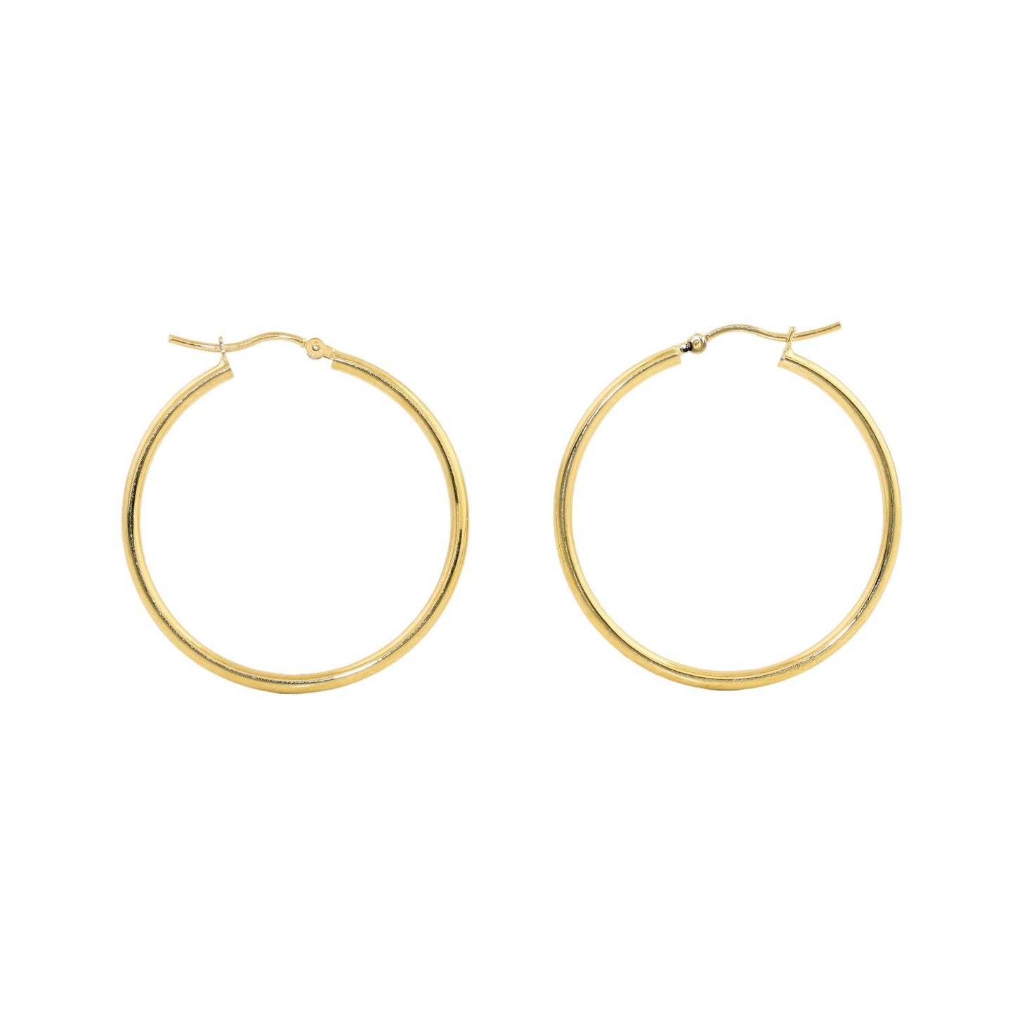 14k Gold x 2mm Slim Round Tube Hoops - Kingdom Jewelry