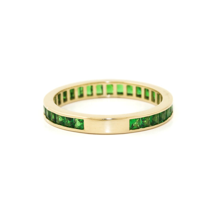 14k Gold x 3mm Tsavorite Channel - Set Eternity Band - Kingdom Jewelry