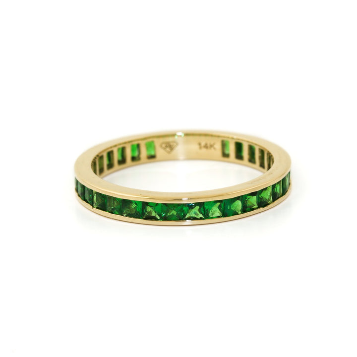 14k Gold x 3mm Tsavorite Channel - Set Eternity Band - Kingdom Jewelry