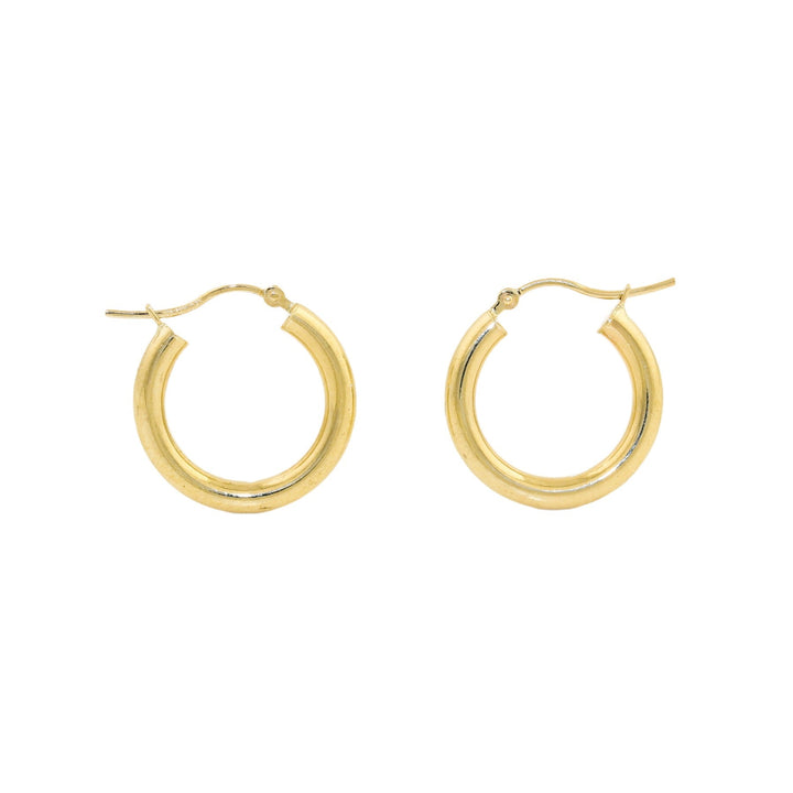14k Gold x 3mm Tube Hoops - Kingdom Jewelry