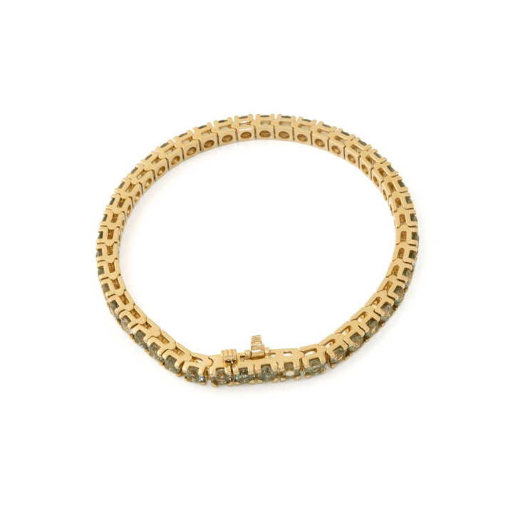 14k Gold x 4mm 8ct Mint Sapphire Tennis Bracelet - Kingdom Jewelry