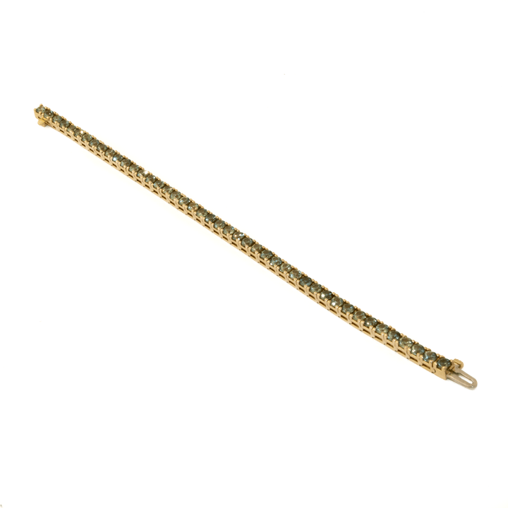 14k Gold x 4mm 8ct Mint Sapphire Tennis Bracelet - Kingdom Jewelry