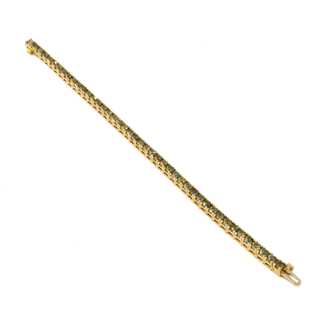 14k Gold x 4mm 8ct Mint Sapphire Tennis Bracelet - Kingdom Jewelry