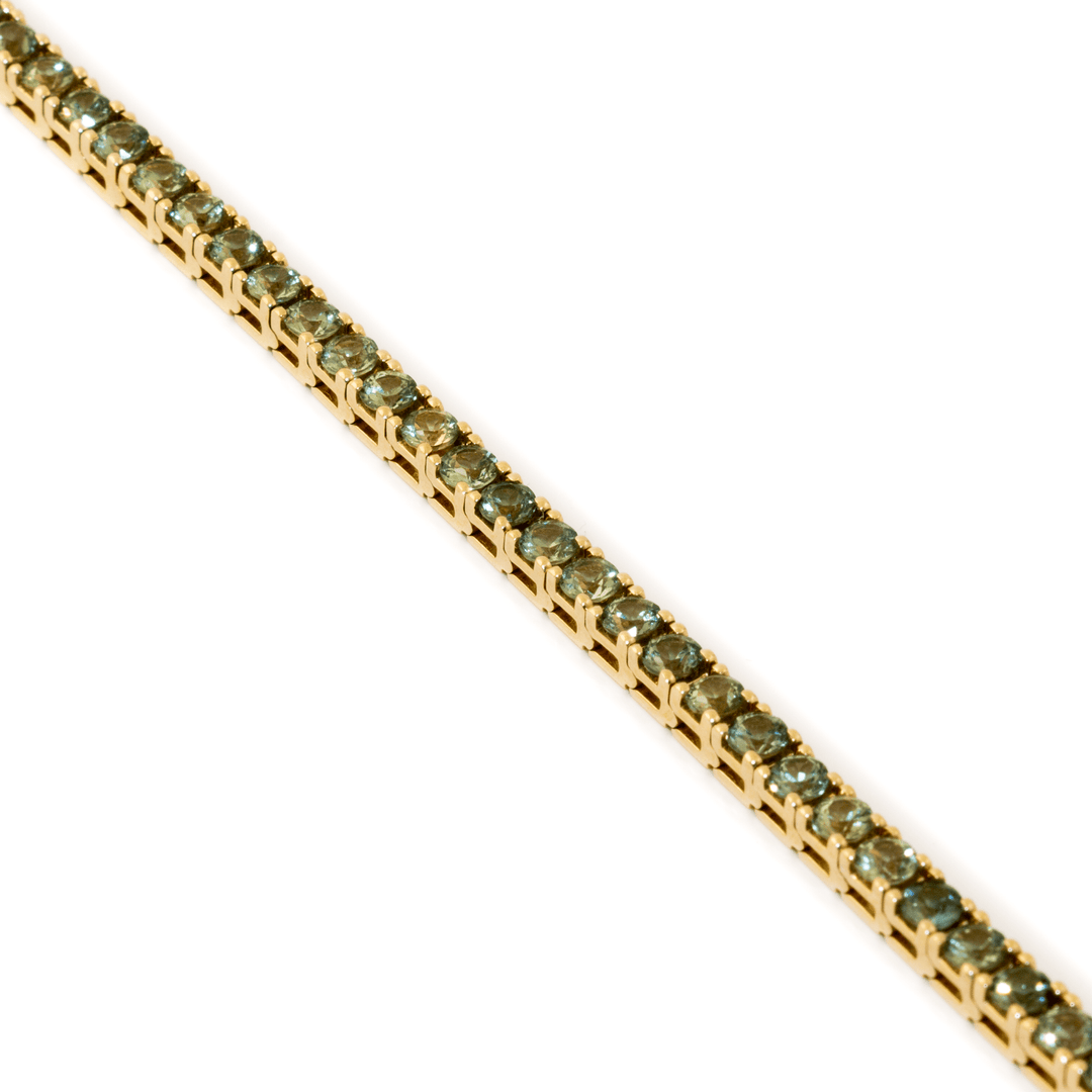 14k Gold x 4mm 8ct Mint Sapphire Tennis Bracelet - Kingdom Jewelry