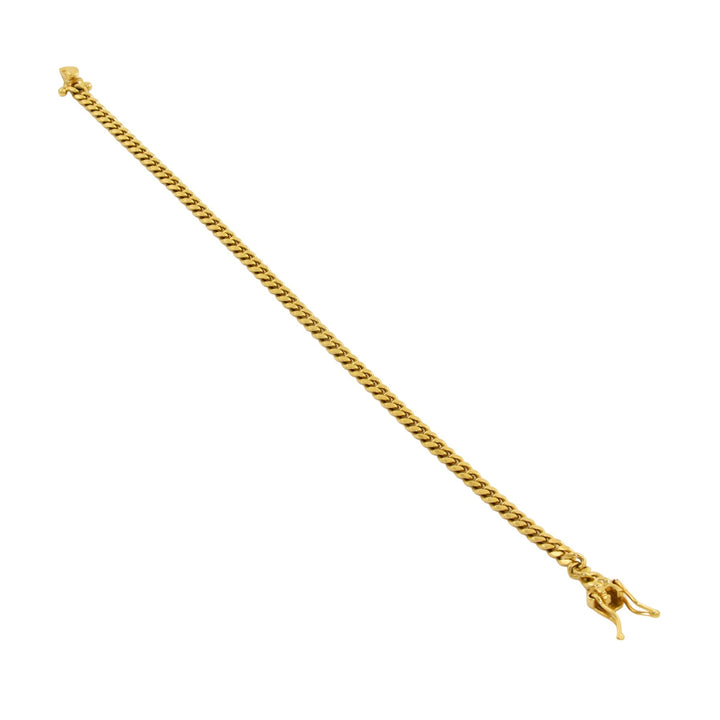 14k Gold x 4mm Cuban Chain Bracelet - Kingdom Jewelry