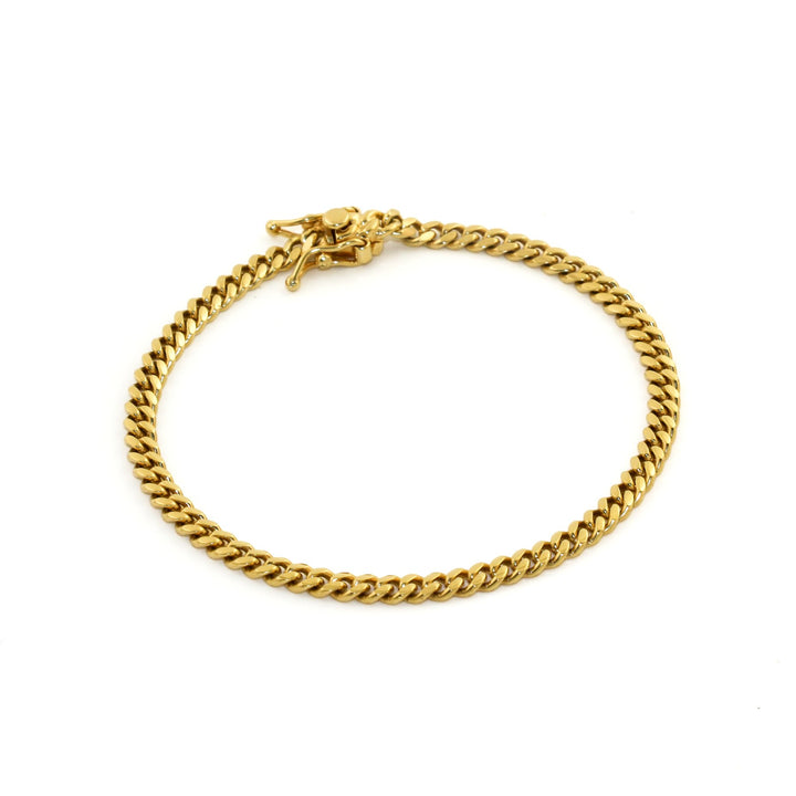 14k Gold x 4mm Cuban Chain Bracelet - Kingdom Jewelry