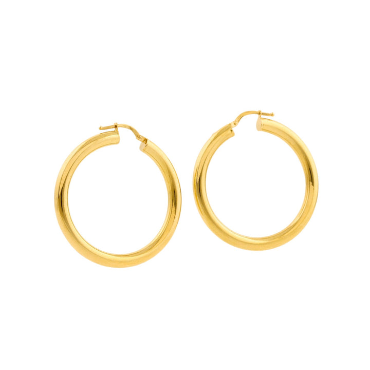 14k Gold x 4mm Essential Tube Hoops - Kingdom Jewelry