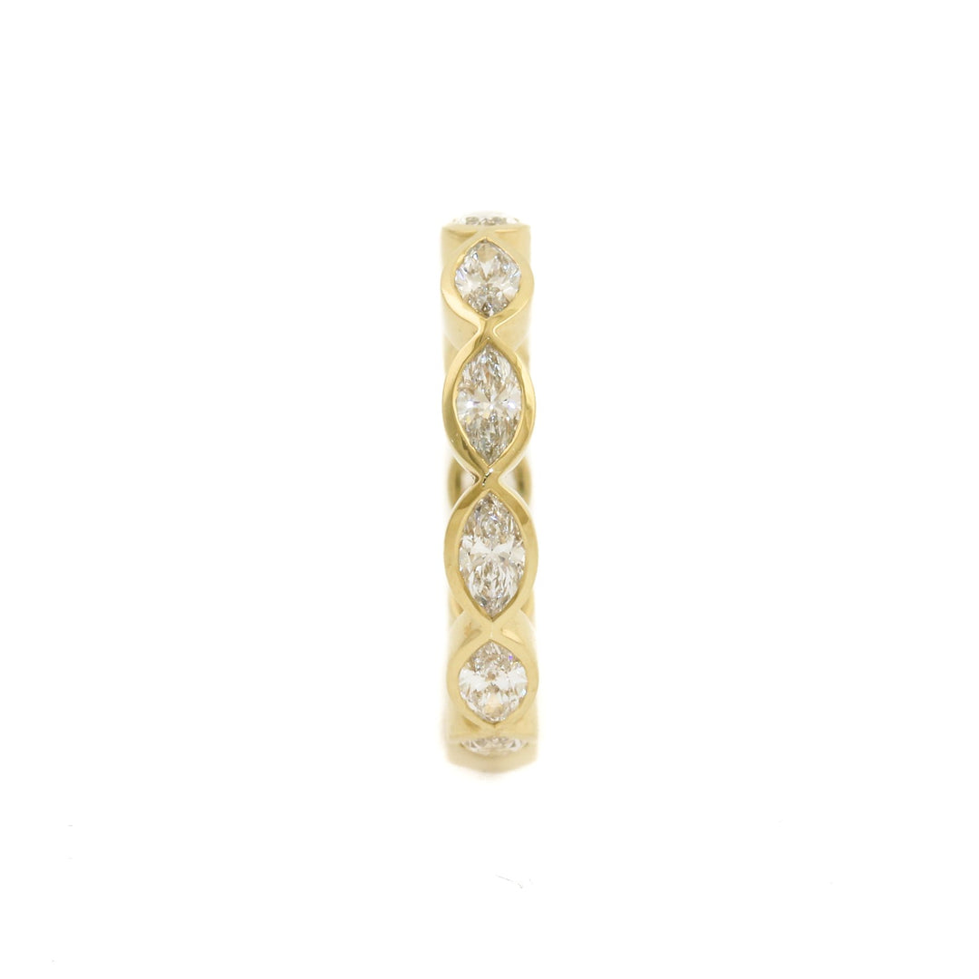 14k Gold x 4mm Marquise Lab Diamond Infinity Band (HRZ) - Kingdom Jewelry