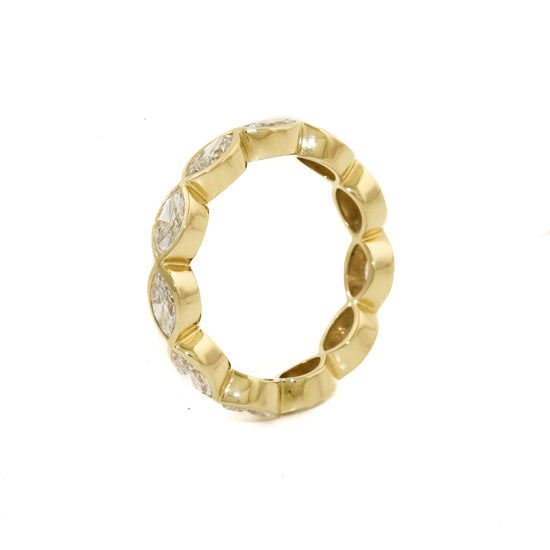 14k Gold x 4mm Marquise Lab Diamond Infinity Band (HRZ) - Kingdom Jewelry