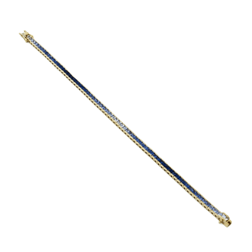 
                  
                    14k Gold x 4mm Ombré Gradient Royal Blue Sapphire Tennis Bracelet - Kingdom Jewelry
                  
                