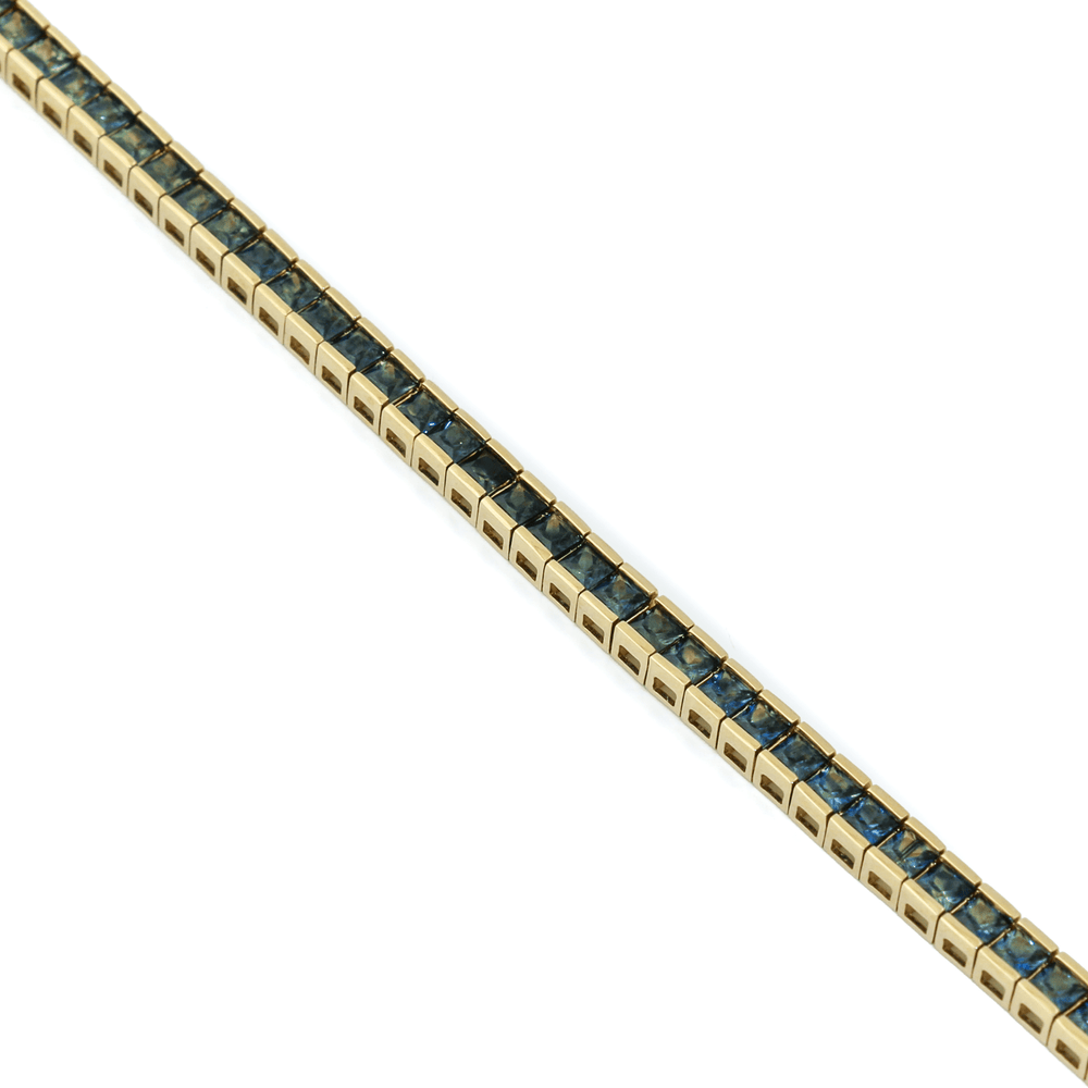 
                  
                    14k Gold x 4mm Ombré Gradient Teal Sapphire Tennis Bracelet - Kingdom Jewelry
                  
                