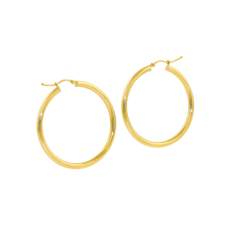 14k Gold x 4mm Perfect Tube Hoop - Kingdom Jewelry