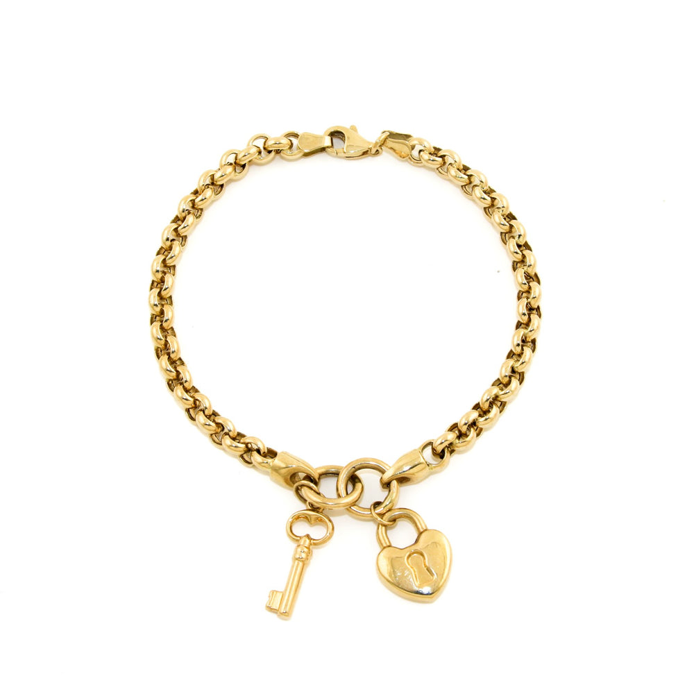 
                      
                        14k Gold x 4mm Rolo Link "Lock & Key" Bracelet - Kingdom Jewelry
                      
                    