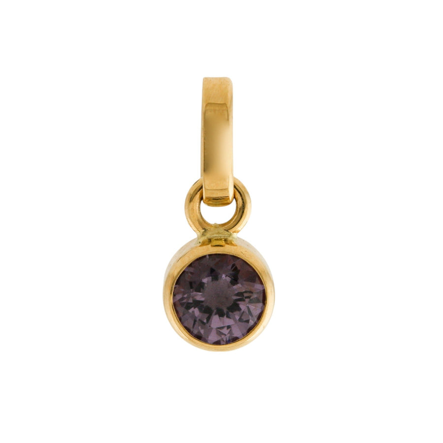 14k Gold x 4mm Round Purple Spinel Pendant - Kingdom Jewelry