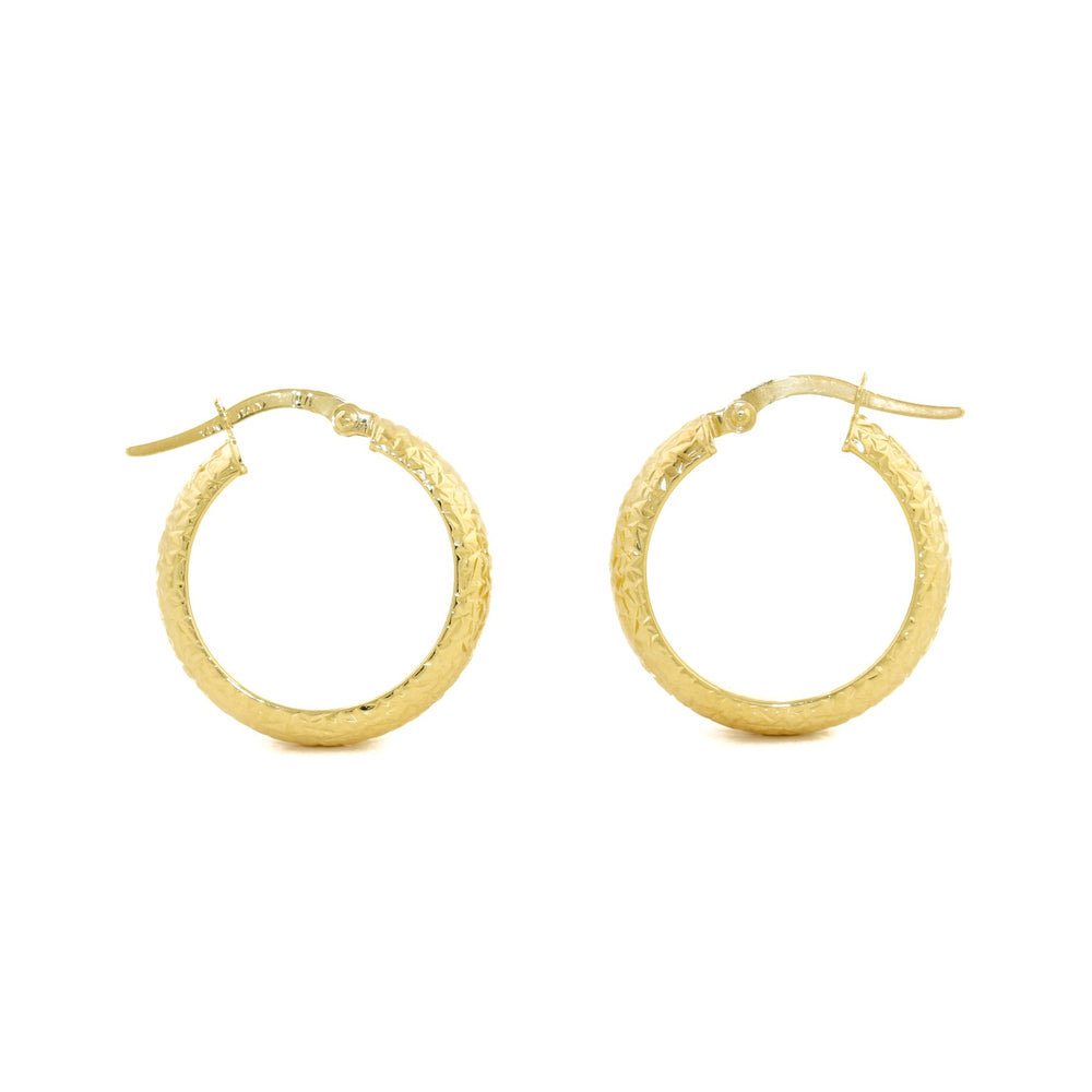 
                      
                        14k Gold x 4mm Textured Huggie Hoops - Kingdom Jewelry
                      
                    