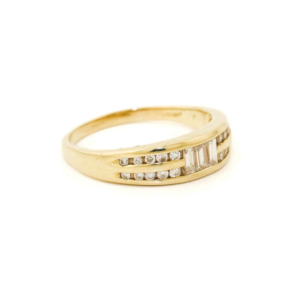 
                  
                    14k Gold x 5mm Baguette & Round Diamond Double Row Channel Set Band - Kingdom Jewelry
                  
                