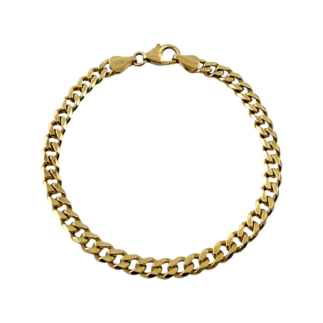 14k Gold x 5mm Curb Chain Bracelet - Kingdom Jewelry