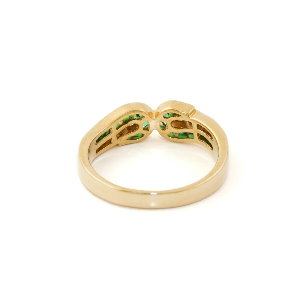 
                  
                    14k Gold x 5mm Intertwining Emerald & Diamond Channel Band - Kingdom Jewelry
                  
                