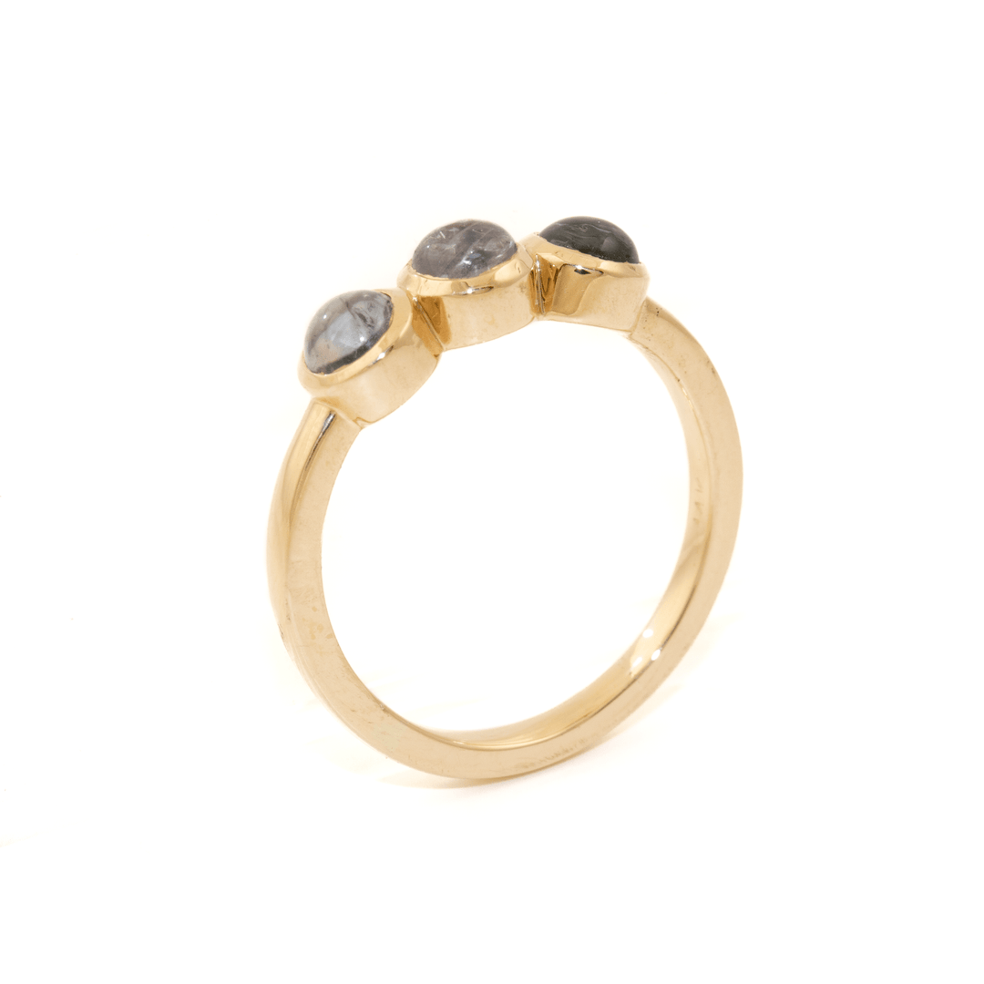 14k Gold x 5mm Lilac Sapphire Triplet - Kingdom Jewelry