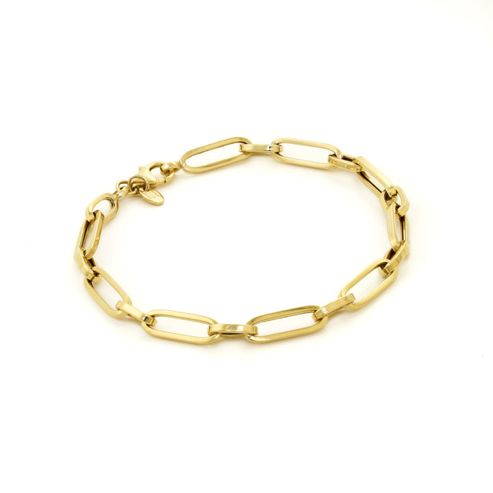 14k Gold x 5mm Paper Clip Link Bracelet - Kingdom Jewelry