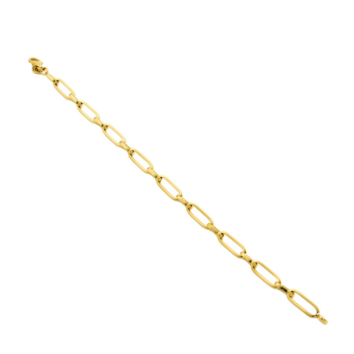 14k Gold x 5mm Paper Clip Link Bracelet - Kingdom Jewelry