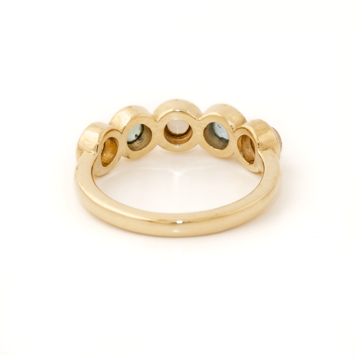 14k Gold x 5mm Rainbow Pastel Sapphire Quintet - Kingdom Jewelry