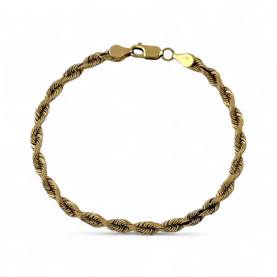 14k Gold x 5mm Rope Chain Bracelet - Kingdom Jewelry