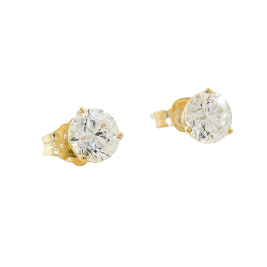 14k Gold x 5mm Round 1.02 ct Lab Diamond Studs - Kingdom Jewelry