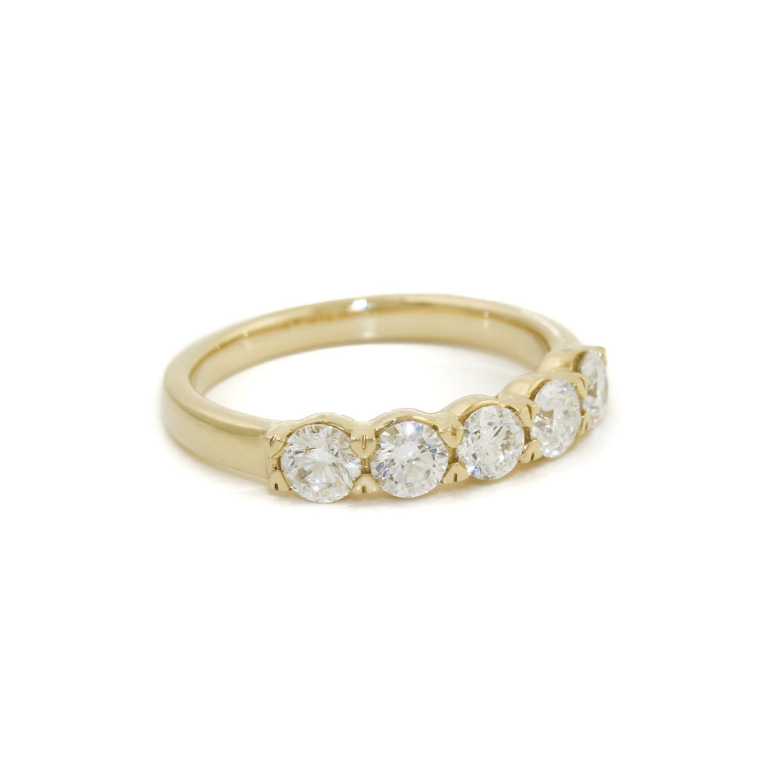 14k Gold x 5x Round - Cut Diamond Band - Kingdom Jewelry