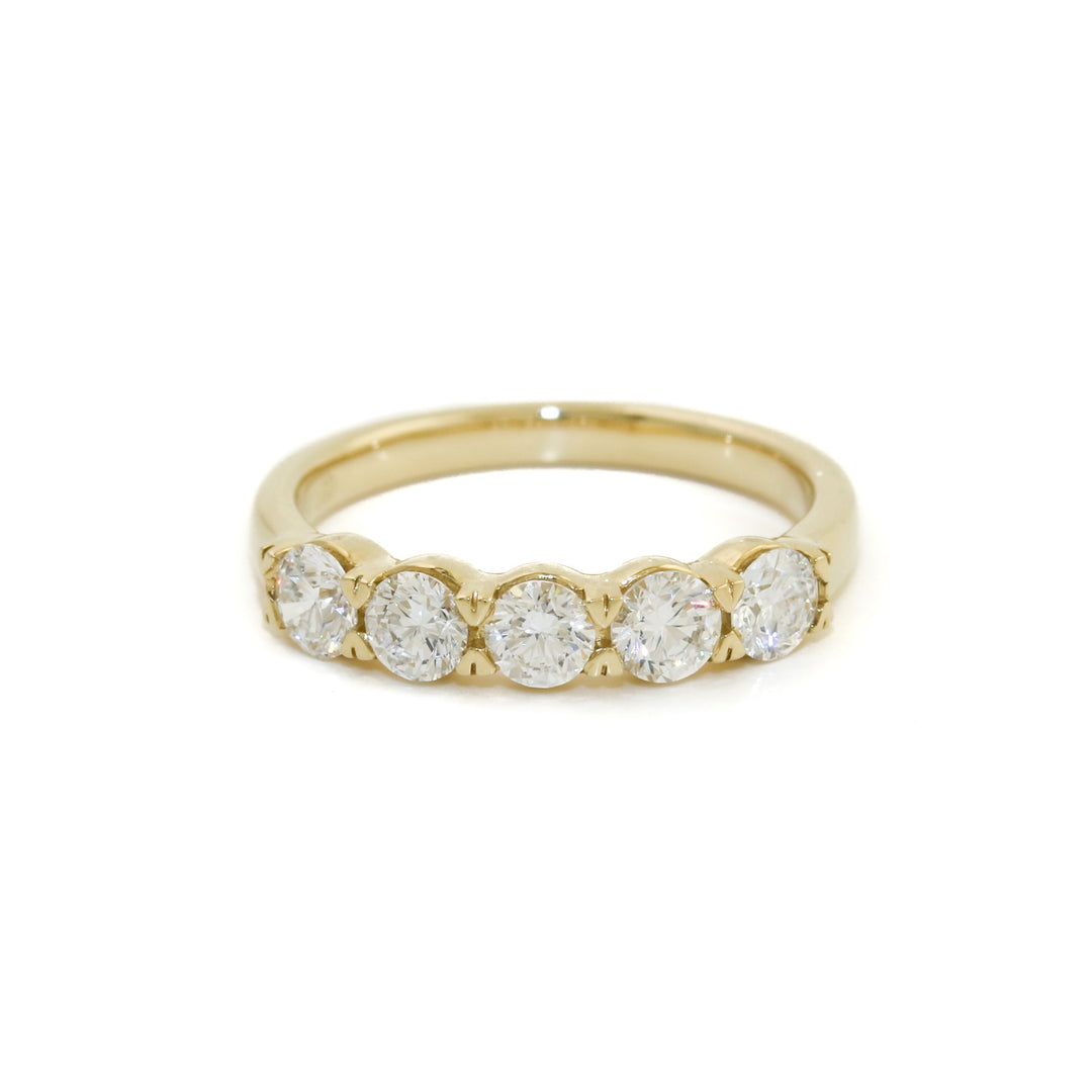 14k Gold x 5x Round - Cut Diamond Band - Kingdom Jewelry