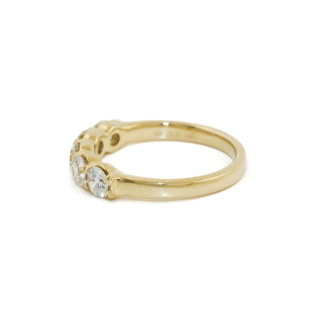 14k Gold x 5x Round - Cut Diamond Band - Kingdom Jewelry