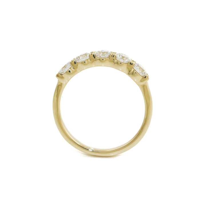 14k Gold x 5x Round - Cut Diamond Band - Kingdom Jewelry