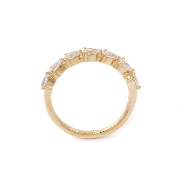 14k Gold x .68ctw VS F Pear Lab Diamond Wedding Band - Kingdom Jewelry