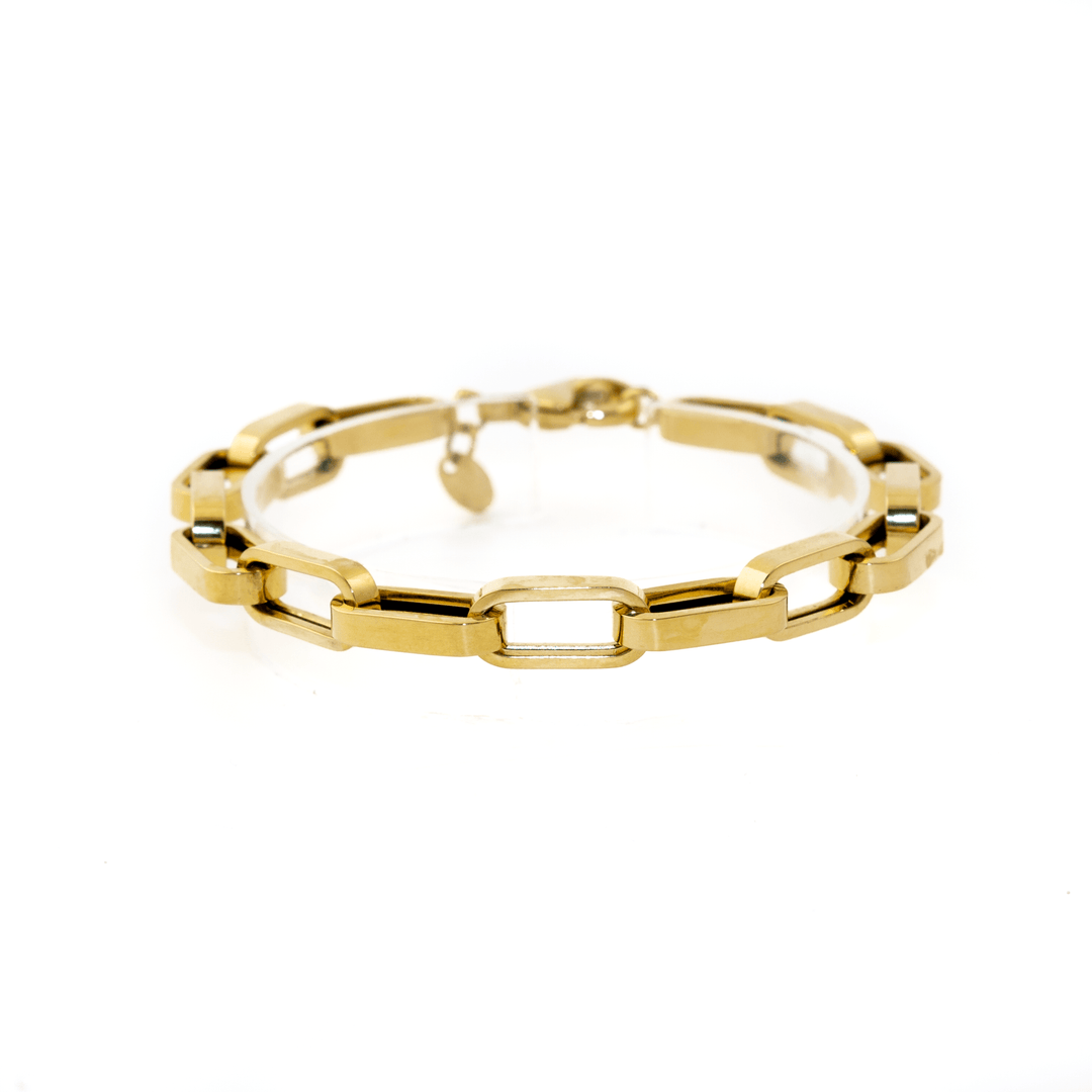 14k Gold x 6mm Chunky Paper Clip Chain Bracelet - Kingdom Jewelry