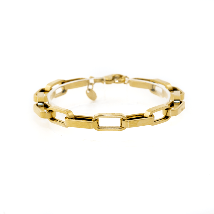14k Gold x 6mm Chunky Paper Clip Chain Bracelet - Kingdom Jewelry