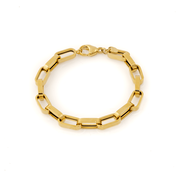14k Gold x 6mm Chunky Paper Clip Chain Bracelet - Kingdom Jewelry