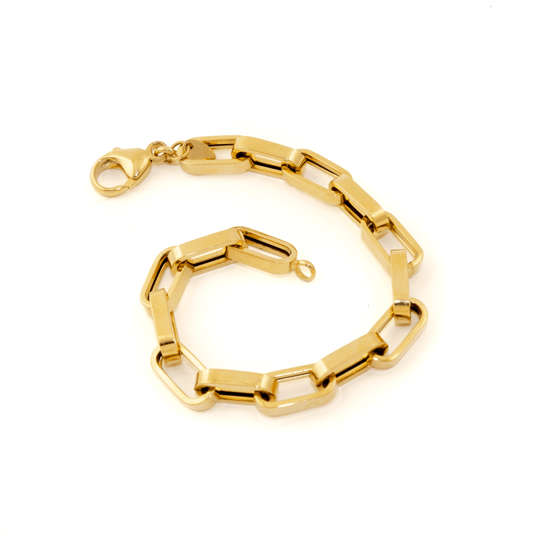 14k Gold x 6mm Chunky Paper Clip Chain Bracelet - Kingdom Jewelry