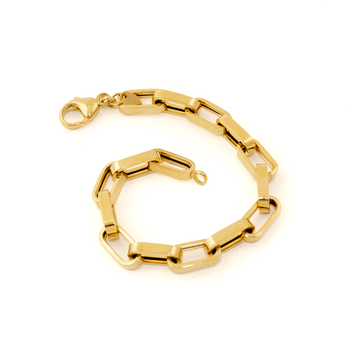 14k Gold x 6mm Chunky Paper Clip Chain Bracelet - Kingdom Jewelry
