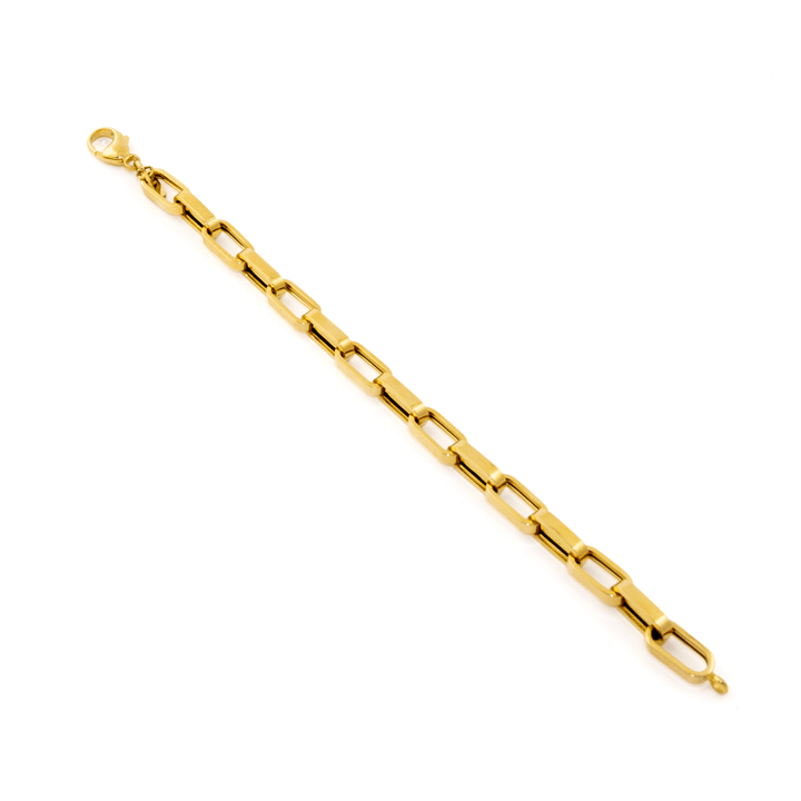 14k Gold x 6mm Chunky Paper Clip Chain Bracelet - Kingdom Jewelry