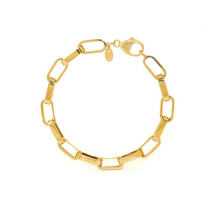 14k Gold x 6mm Chunky Paper Clip Chain Bracelet - Kingdom Jewelry