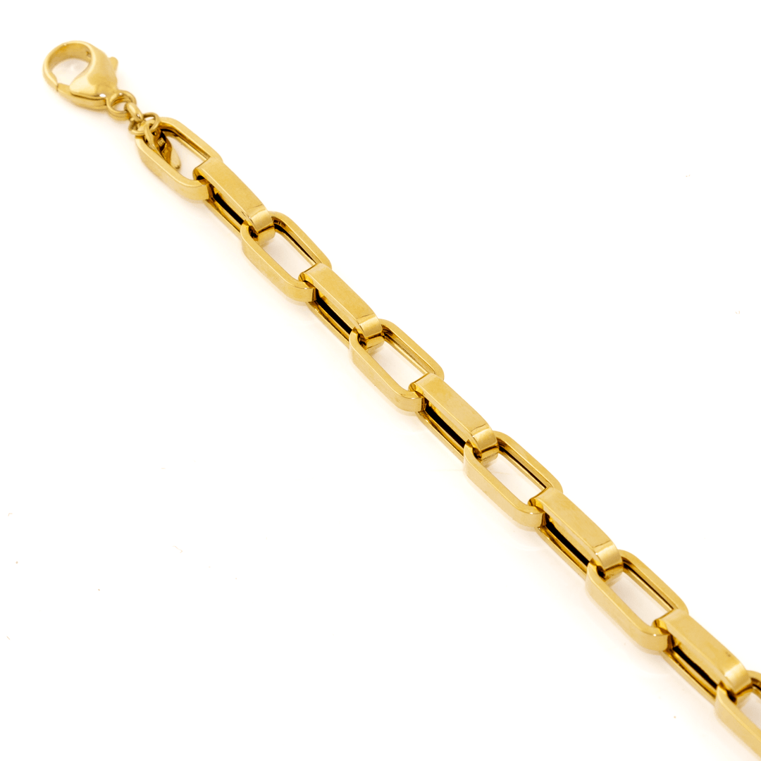 14k Gold x 6mm Chunky Paper Clip Chain Bracelet - Kingdom Jewelry