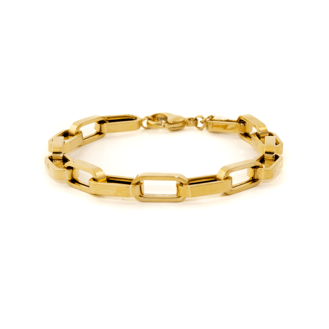 14k Gold x 6mm Chunky Paper Clip Chain Bracelet - Kingdom Jewelry