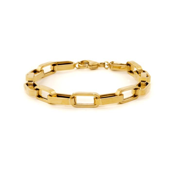 14k Gold x 6mm Chunky Paper Clip Chain Bracelet - Kingdom Jewelry