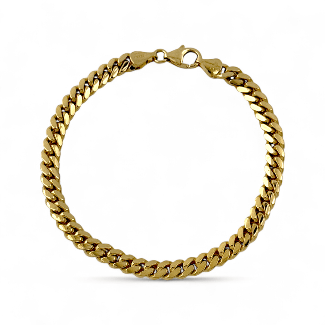 14k Gold x 6mm Cuban Link Chain Bracelet - Kingdom Jewelry