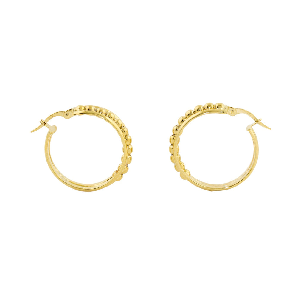 
                      
                        14k Gold x 7mm Beaded Midi Hoops - Kingdom Jewelry
                      
                    