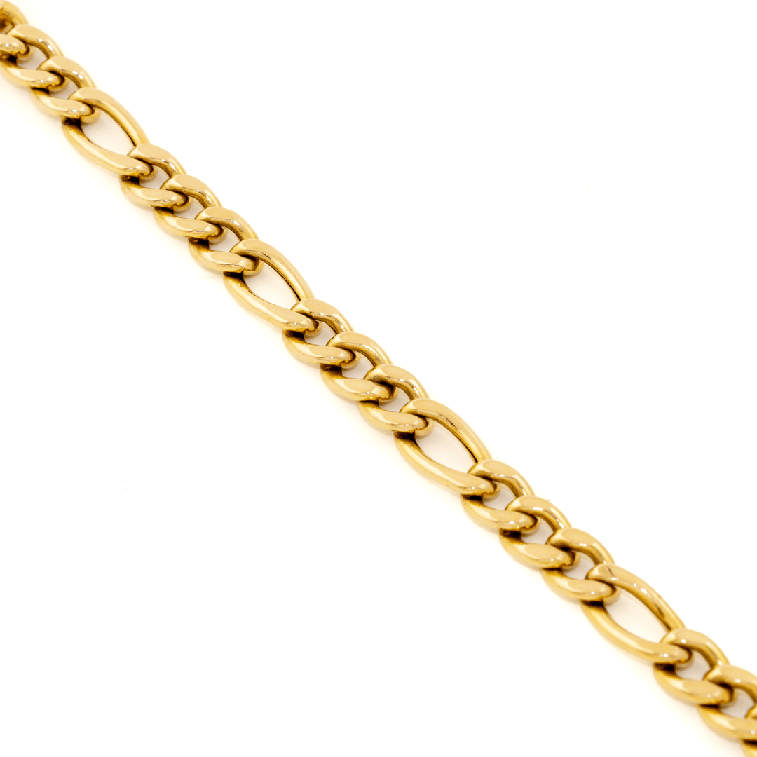 14k Gold x 7mm Figaro Chain Link Bracelet - Kingdom Jewelry