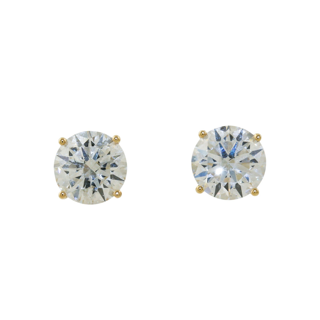 14k Gold x 7mm Round - Cut 2.17 ct Lab Diamond Screwback Studs - Kingdom Jewelry