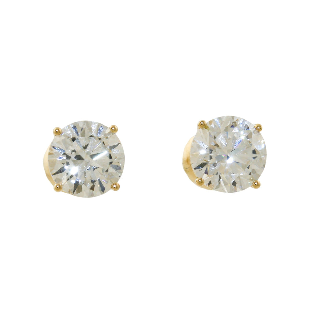 14k Gold x 7mm Round - Cut 2.17 ct Lab Diamond Screwback Studs - Kingdom Jewelry