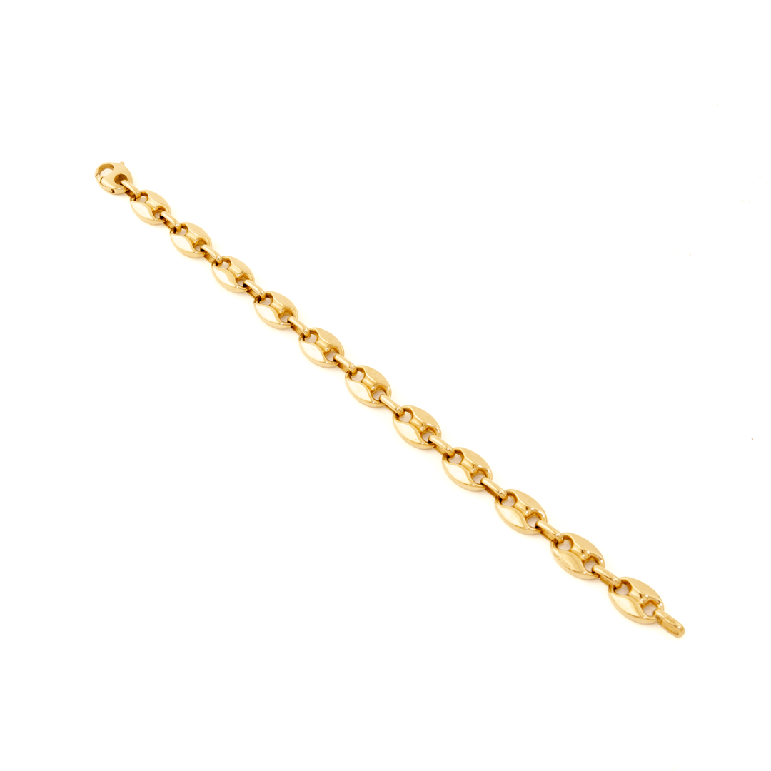 14k Gold x 8mm Large Puff Gucci Link Bracelet - Kingdom Jewelry