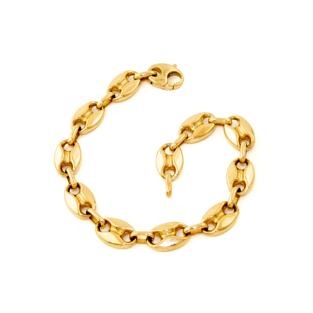 14k Gold x 8mm Large Puff Gucci Link Bracelet - Kingdom Jewelry